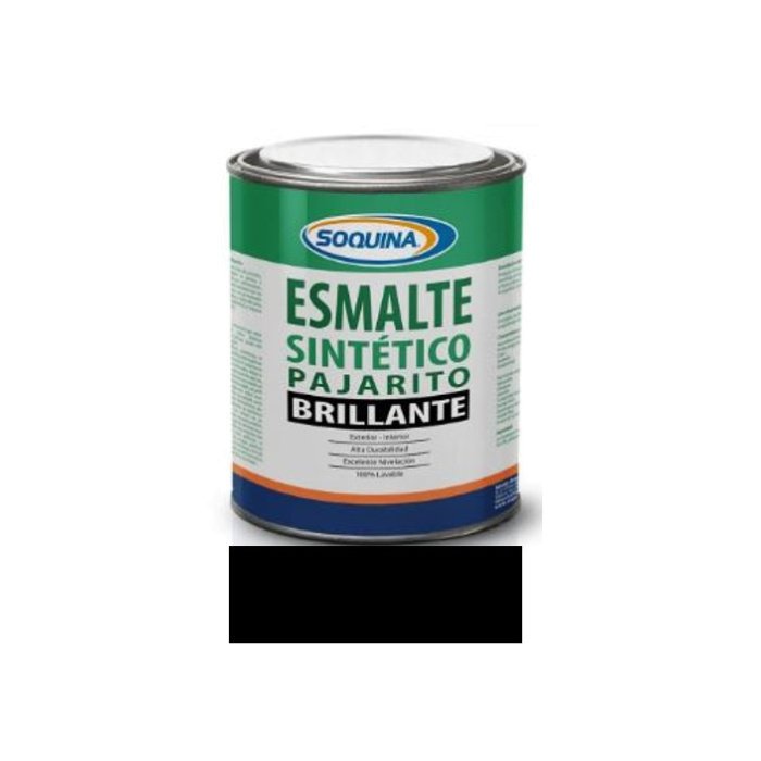 ESMALTE SINTÉTICO PAJARITO 1/4 GL. NEGRO SOQUINA/SIPA